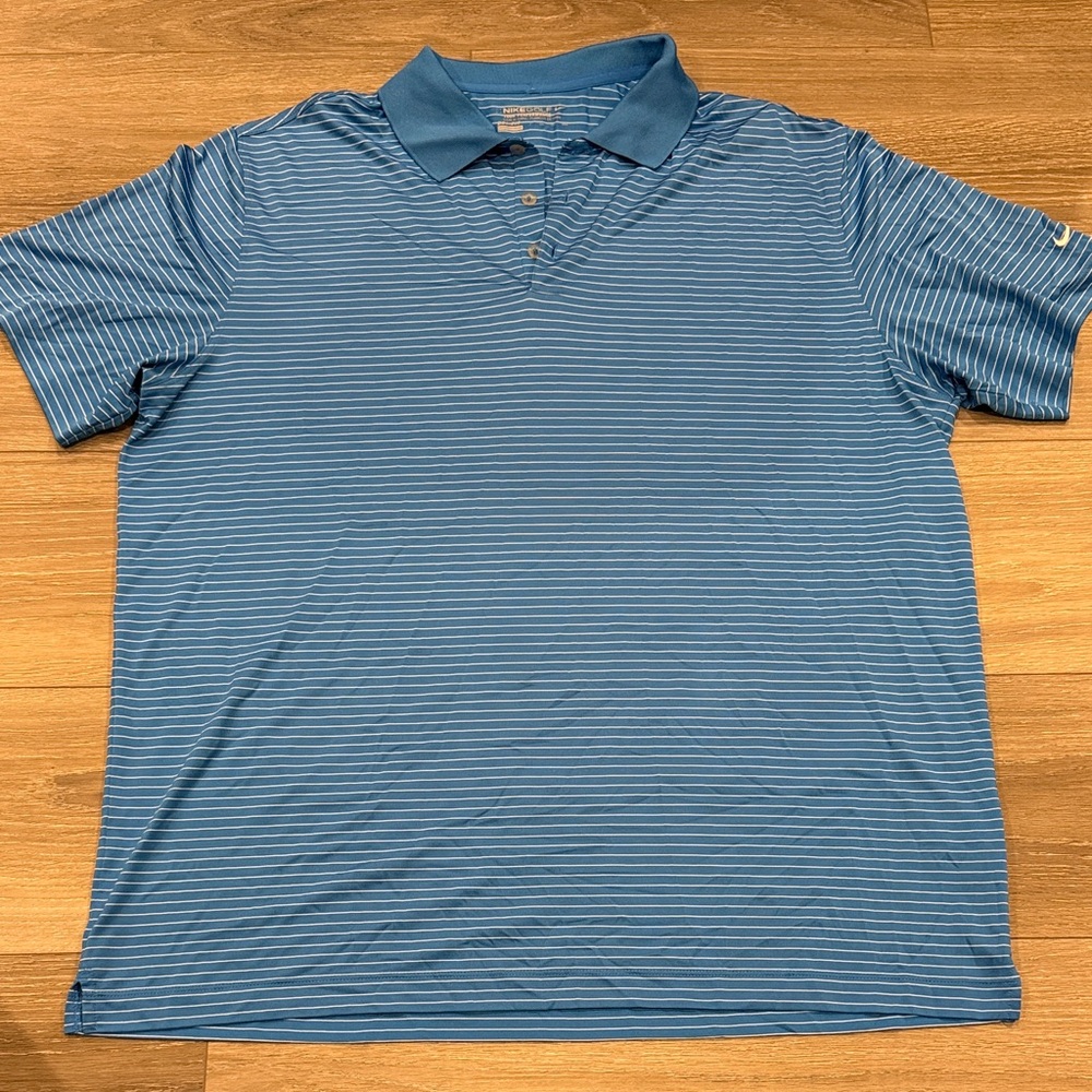 Nike Men's Dri-Fit Blue Striped Polo Shirt XXL